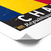 Tsjaad Vlag Embleem Noodlijdende  Poster (Hoek)