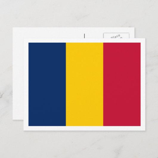 Tsjadische vlag, vlag van Tsjaad Briefkaart (Voorkant / Achterkant)