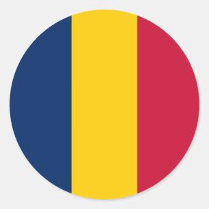 Tsjadische vlag, vlag van Tsjaad Ronde Sticker