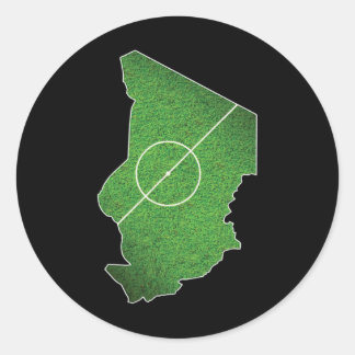 Tsjadv voetbalkoerbalveld ronde sticker