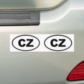 Tsjechië CZ Europees ovaal Bumpersticker (Op auto)
