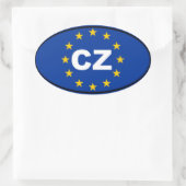 tsjechië-cz-europese unie ovale sticker (Tas)