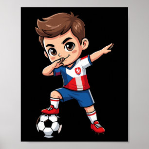 Tsjechië Dab Kid Doel Cartoon Tsjechische Vlag B Poster