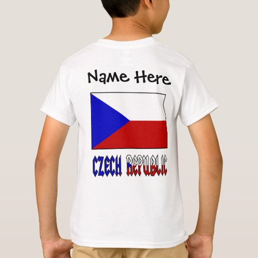 Tsjechië en Tsjechische vlag gepersonaliseerd T-shirt (Achterkant)