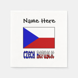 Tsjechië en Vlag Gepersonaliseerd Servet