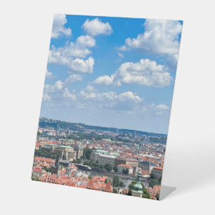 Tsjechië. Praag. Ademhalend uitzicht Hoesje-Mat Reclamebord Met Voetstuk