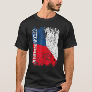 TSJECHIË Vlag op TSJECHIË — VERZORGDE TSJECHISCHE T-shirt