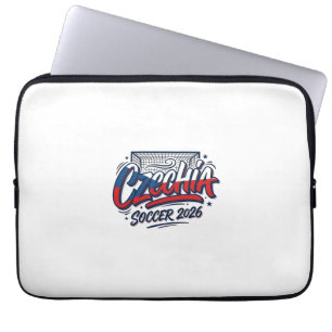 Tsjechië Voetbal 2026 Voetbal Vet Land Typografie Laptop Sleeve