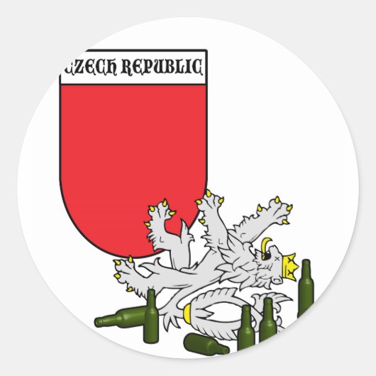 Tsjechisch Emblem met Lion Ronde Sticker (Voorkant)