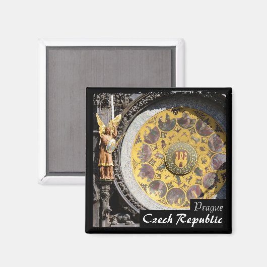 Tsjechisch, Praag - Astronomische klok (Magnet) Magneet (Voorkant / Achterkant)