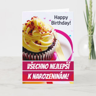 Tsjechische Birthday Kaart Všechno Nejlepší K Naro