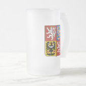 tsjechische embleem matglas bierpul (Voorkant rechts)