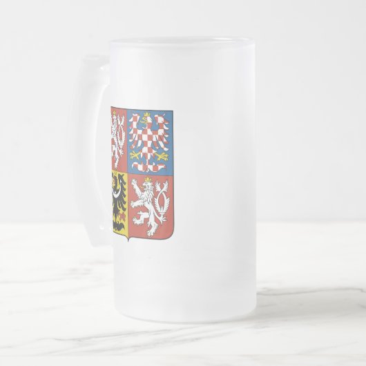 tsjechische embleem matglas bierpul (Voorkant links)