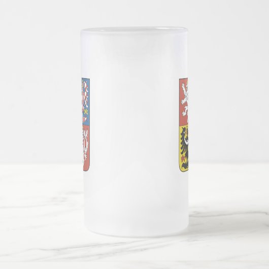 tsjechische embleem matglas bierpul (Center)