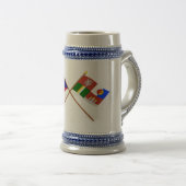 Tsjechische en Zuid-Bohemia Crossed Flags Bierpul (Voorkant rechts)