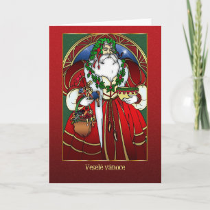 Tsjechische Kerstkaart - de Kerstman - Rood en Feestdagen Kaart