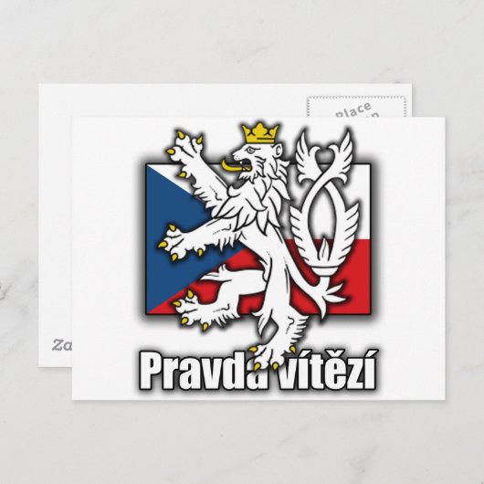 Tsjechische lionenjas vlag briefkaart (Voorkant / Achterkant)