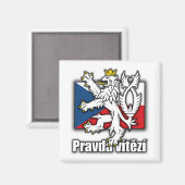 Tsjechische lionenjas vlag magneet (Voorkant / Achterkant)