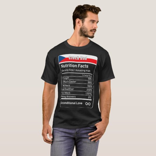 Tsjechische pap Nutrition Facts Vaderdag Gift Papa T-shirt (Voorkant volledig)