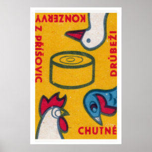Tsjechische Pluimvee Luciferdoosje Kunstprint, Vin Poster