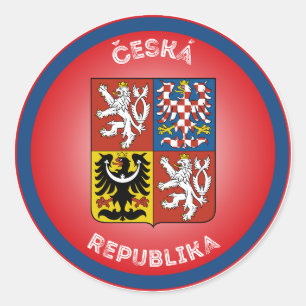 Tsjechische Republiek Erfgoed Embleem Ronde Sticker