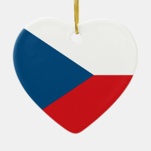Tsjechische Republiek Flag Heart Ornament