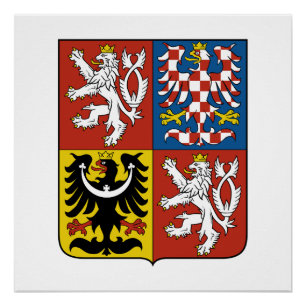 Tsjechische republiek land wapen wapenschild symbo perfect poster