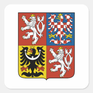 tsjechische republiek land wapen wapenschild symbo vierkante sticker