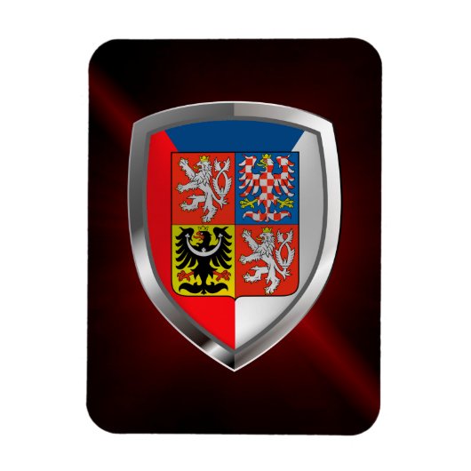 Tsjechische Republiek Metallic Emblem Magneet (Verticaal)