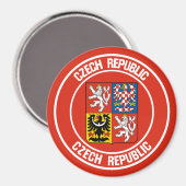 Tsjechische Republiek Ronde Emblem Magneet (Voorkant / Achterkant)