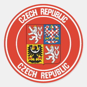 Tsjechische Republiek Ronde Emblem Ronde Sticker
