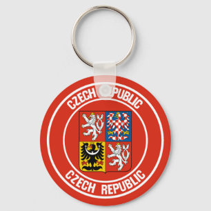 Tsjechische Republiek Ronde Emblem Sleutelhanger