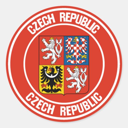 Tsjechische Republiek Ronde Emblem Sticker (Voorkant)