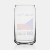 Tsjechische Republiek Tsjechië Blauwe Vlag Persona Blikvorm Glas (Achterkant)