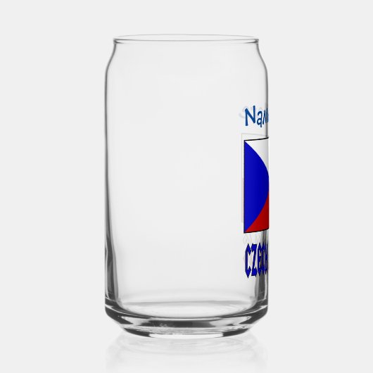 Tsjechische Republiek Tsjechië Blauwe Vlag Persona Blikvorm Glas (Rechts)