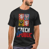 Tsjechische Republiek vlag en wapenschild T-shirt (Voorkant)