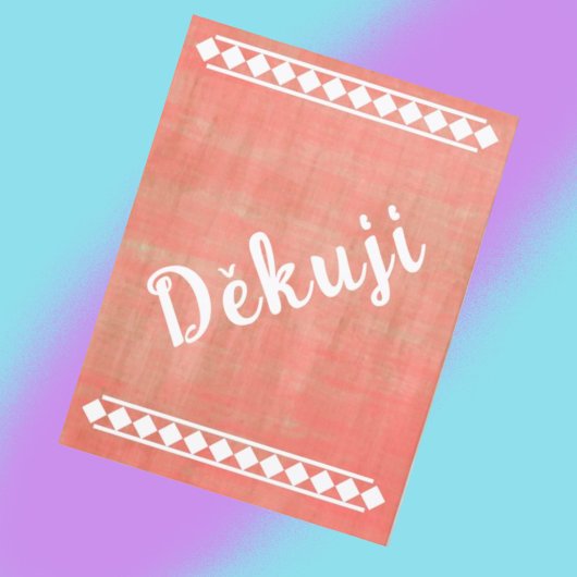 Tsjechische taal dank je wel briefkaart