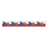 Tsjechische vlag en Tsjechische Republiek, Emblem- Grosgrain Lint (Voorkant)