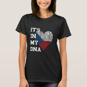 Tsjechische vlag Het zit in mijn DNA hart Tsjechis T-shirt
