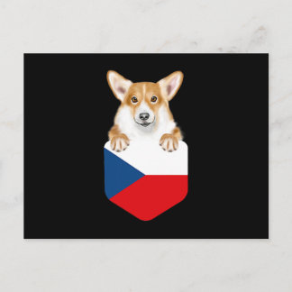 tsjechische vlag pembroke Welsh corgi dog in pocke Briefkaart