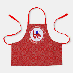 Tsjechische Vlag Rood LIEFDE Gepersonaliseerde Kin Schort