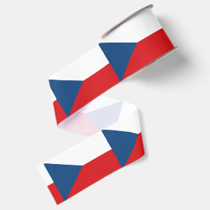 Tsjechische vlag & Tsjechië reizen, vakantie/sport Grosgrain Lint
