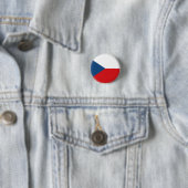 Tsjechische vlag, vlag van Tsjechië Ronde Button 3,2 Cm (In situ)