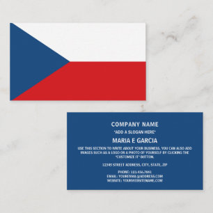 Tsjechische vlag, vlag van Tsjechië Visitekaartje