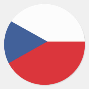 Tsjechische vlaggenstickers ronde sticker