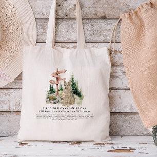 Tsjecho-Slowaakse Vlcak-waterverfHond Ras citaat Tote Bag