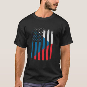 Tsjecho-Slowakije en Amerika Vlag Tsjechisch-Ameri T-shirt