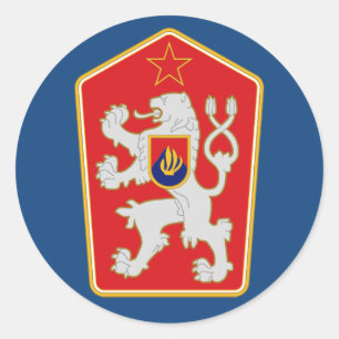 Tsjecho-Slowakije - Wapenschild (1960-1990) Sticke Ronde Sticker