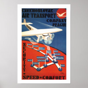 Tsjechoslowaaks luchtvervoer poster