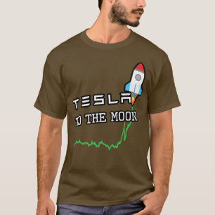 TSLA naar de Moon White T-shirt